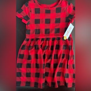 Cat & Jack little girl plaid dress , A-line ,twirling cute short sleeve dress 5T